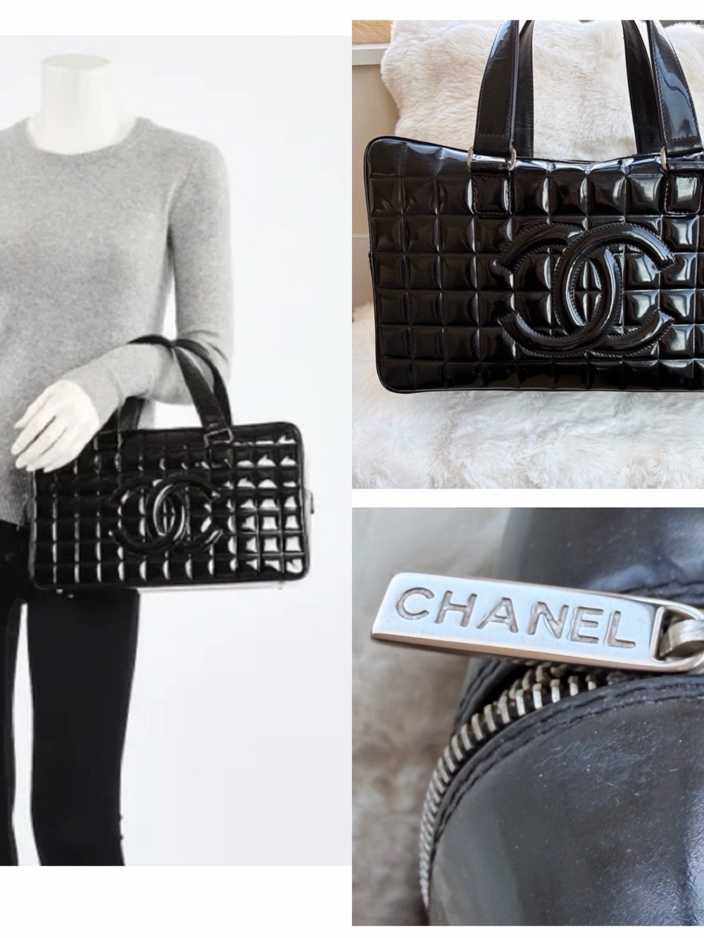 Chanel Black Chocolate Bar Tote